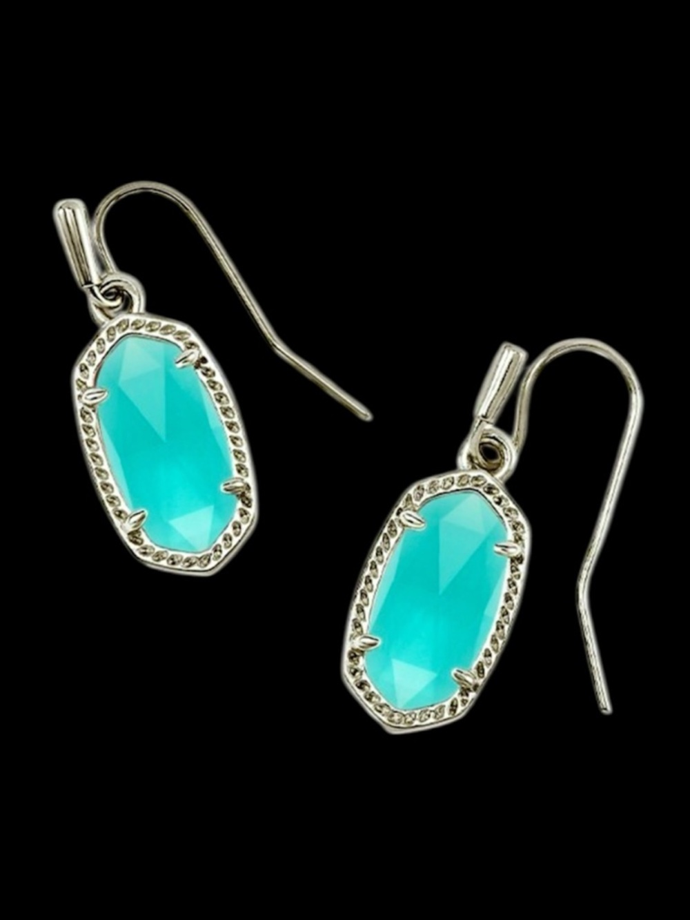 Kendra Scott Lee Silver Drop Earrings in London Blue, NWOT